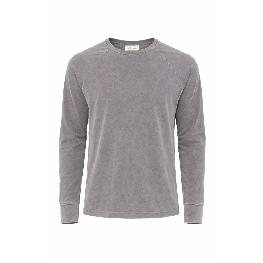 Rowan Lightweight Long Sleeve Tee Gray L USA Cotton Minimalist Luxury Basic
